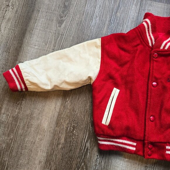 Vintage Varsity Jacket Looney Tunes Wool Leather Warner Bros Kids XS Embroidered - Picture 4 of 16